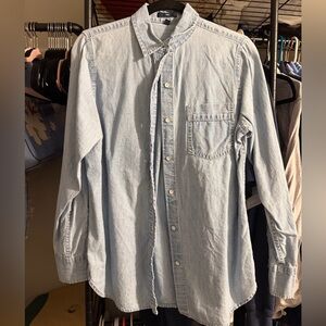 GAP Light Blue Denim Button Down Shirt 100% Cotton Size S